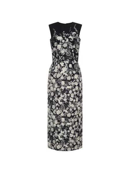 Rochie Adam Lippes cu model floral din jacard negru