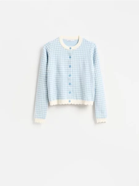 Reserved Cardigan cu adaos de albastru-pal albastru