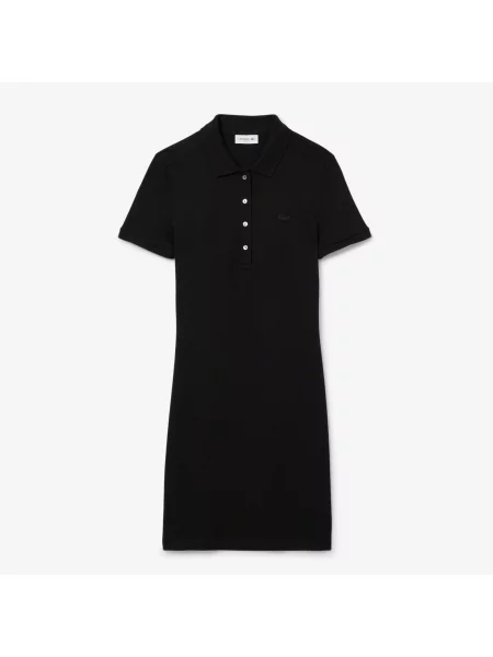 Lacoste Sukienka Polo Slim Fit Stretch Mini Piqué czarna