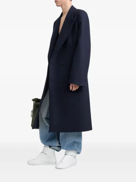 Dvouřadý kabát Maison Margiela modrý