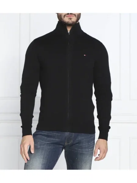 Tommy Hilfiger Pulover | Regular Fit cu adaos de cașmir negru