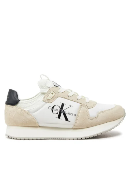 Calvin Klein Jeans Sneakers Runner Sock Laceup Ny-Lth Wn alb