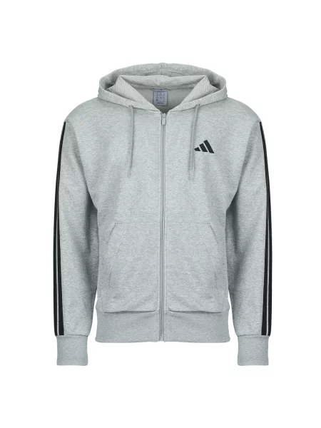 Frotir hoodie Adidas s črtami črna