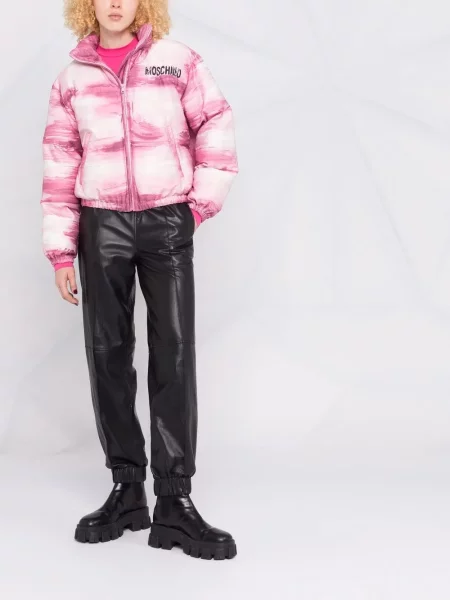 Raštuotas striukė Moschino rožinė