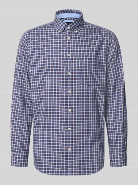 Koszula casualowa o kroju regular fit z kołnierzykiem typu button down Christian Berg Men granatowa