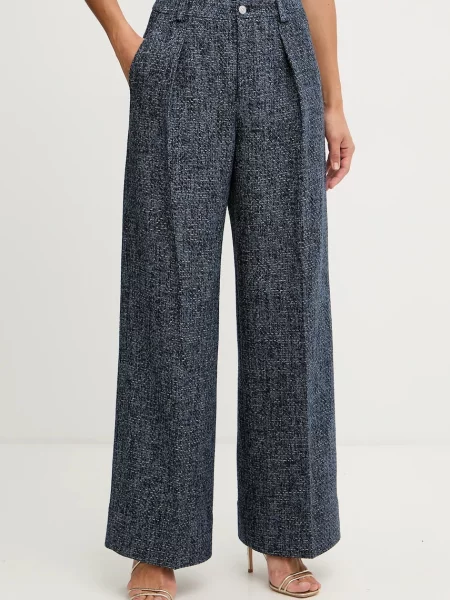 BOSS Orange pantaloni bleumarin lat high waist portocaliu