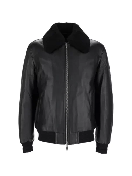 Gulerat geanta de piele Moose Knuckles negru