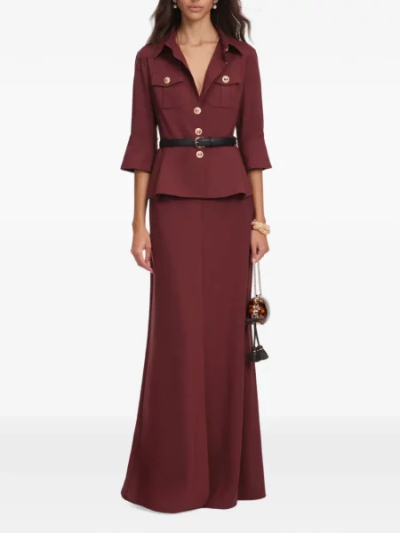 Cu centură rochie maxi Self-portrait maro