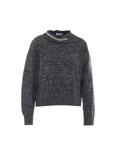 Dzianinowy sweter Liu Jo czarny