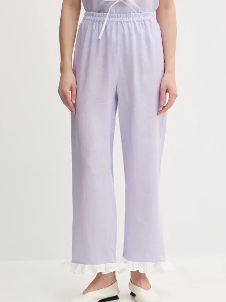 Lanene hlače The Sleeper vijolična