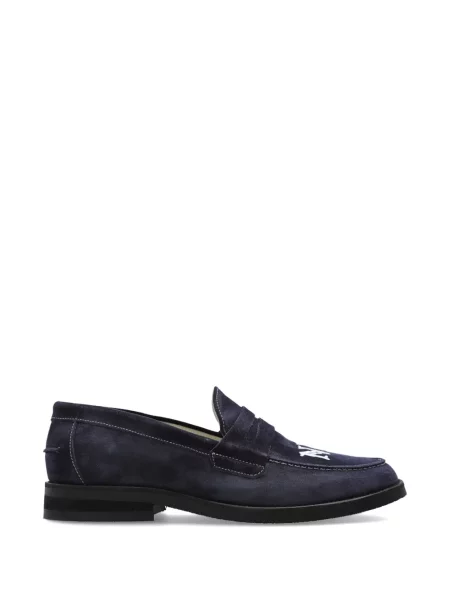 Pantofi loafer Duke & Dexter cu broderie din piele de căprioară albastru