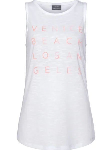 VENICE BEACH Top oranžna bela