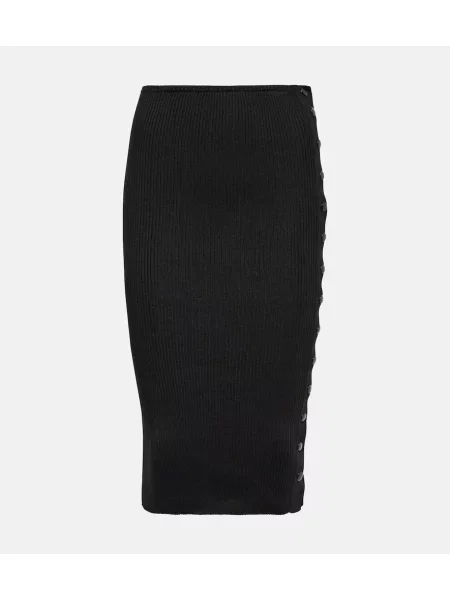 Fustă tip creion Petar Petrov de mătase negru