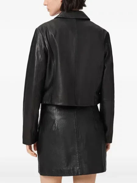 Decupat geanta de piele Allsaints negru