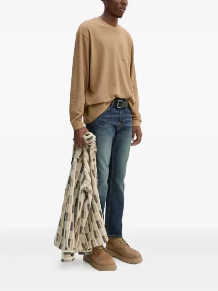 Kožené pruhované džíny Levi's 527 s kapucí modré