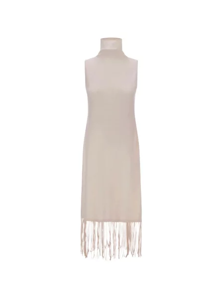 Rochie midi Herno cu franjuri alb