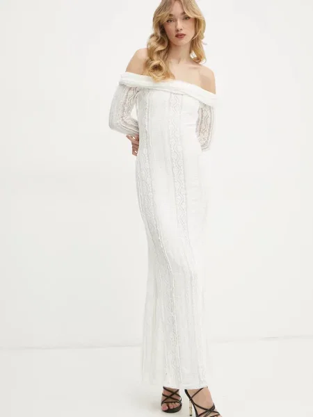 Charo Ruiz Ibiza sukienka Minerva maxi rozkloszowana beżowy