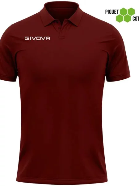 Koszulka polo Givova Polo Cotone Piquet Summer Red czerwona