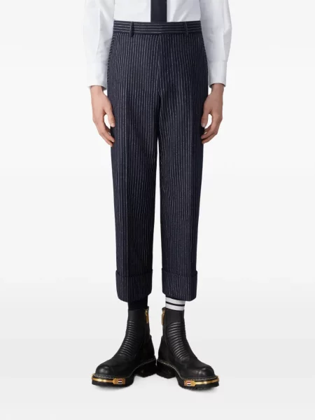 Ριγέ παντελόνι Thom Browne φανελένιο μπλε