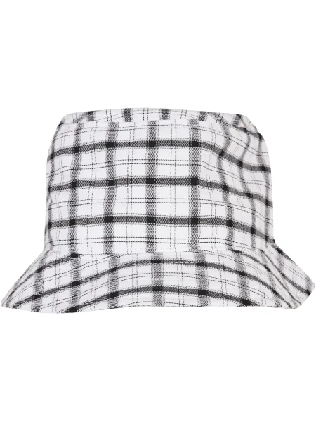 Check Bucket Hat bílá/šedá bílý