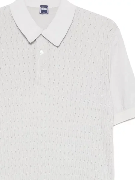 Tricou polo Fedeli tricotate gri