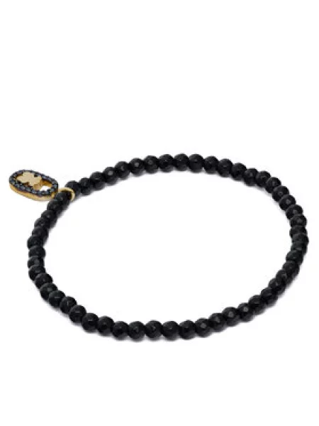 Pozlačena srebrna zapestnica Tous črna