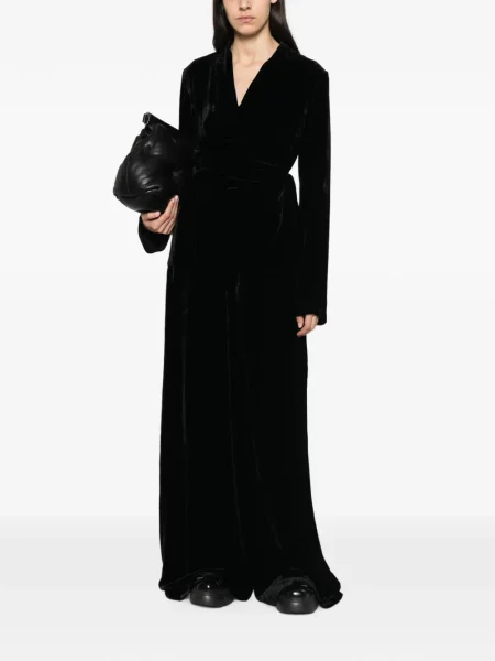 Pantaloni Rick Owens de catifea negru