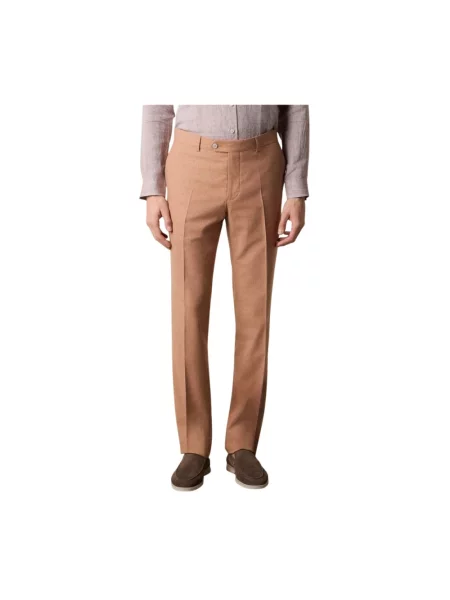 Spodnie Brooks Brothers wełniane w tropikalny nadruk pomarańczowe