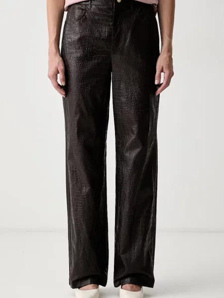 IBlues pantaloni straight pentru femei din imitație de piele IBLLEGNO maro