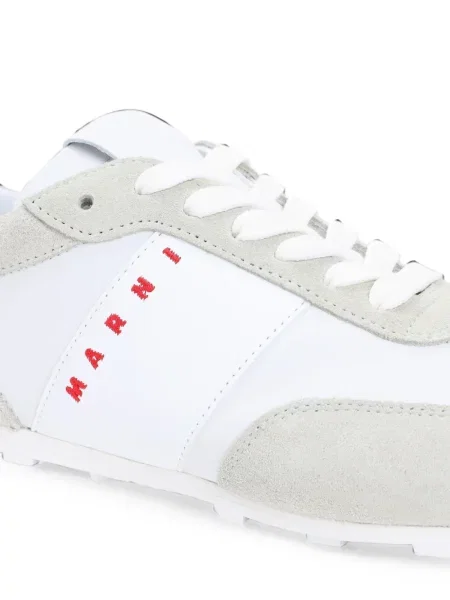 Sneakerși Marni din piele de căprioară cu imagine alb