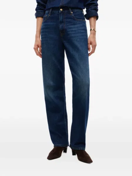 Дънки straight leg Tommy Hilfiger бродирани синьо