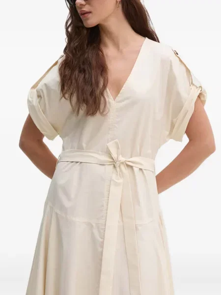 Rochie midi Sandro Ferrone cu decolteu în V până la genunchi de costum