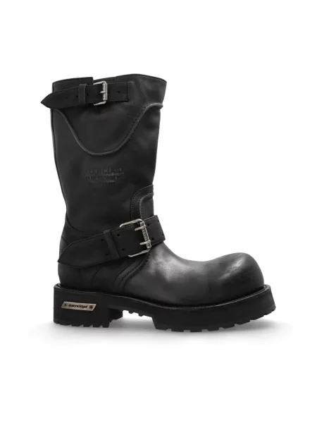 Kozaki Balenciaga skórzane czarne