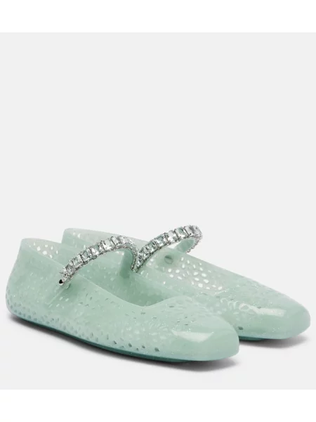 Balerinke Jimmy Choo s kristali zelena