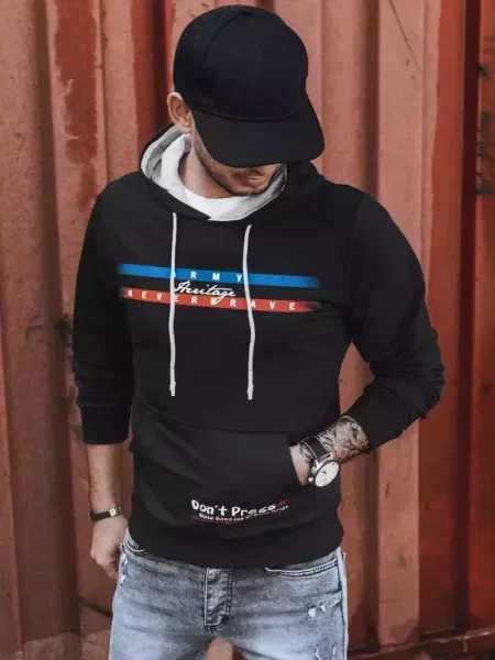 Bluza z nadrukiem Dstreet czarna