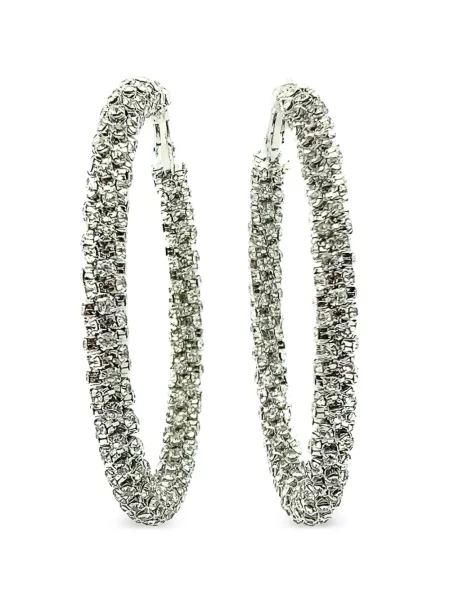 Cercei Jennifer Gibson Jewellery de cristal argintiu