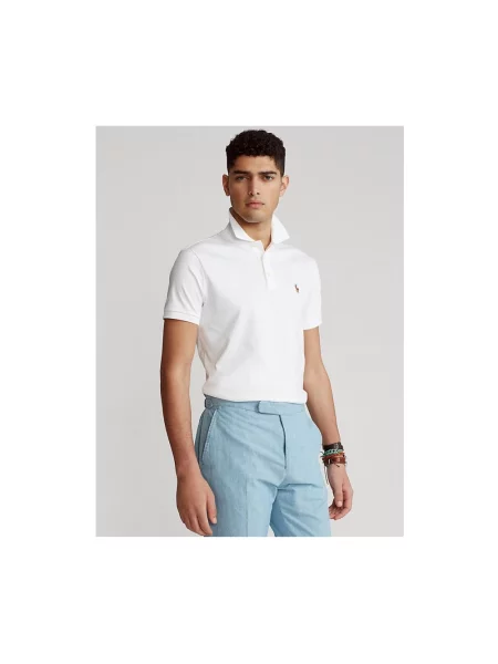 Koszulka polo Polo Ralph Lauren z autografem z krótkim rękawem biała
