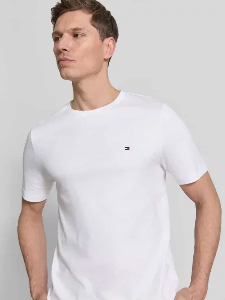 Tommy Hilfiger Koszulki Mężczyzna XL Interlock Knit T-Shirt biały