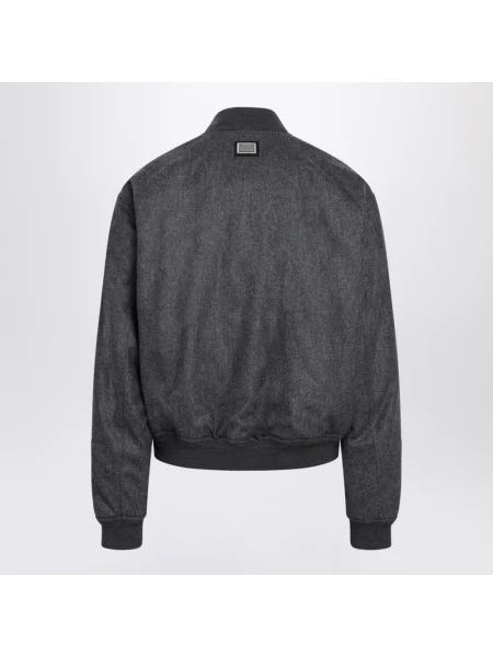 Kurtka bomber Dolce And Gabbana wełniany szary