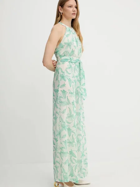 Marella kombinezon Emme by Marella z dekoltem okrągłym beżowy