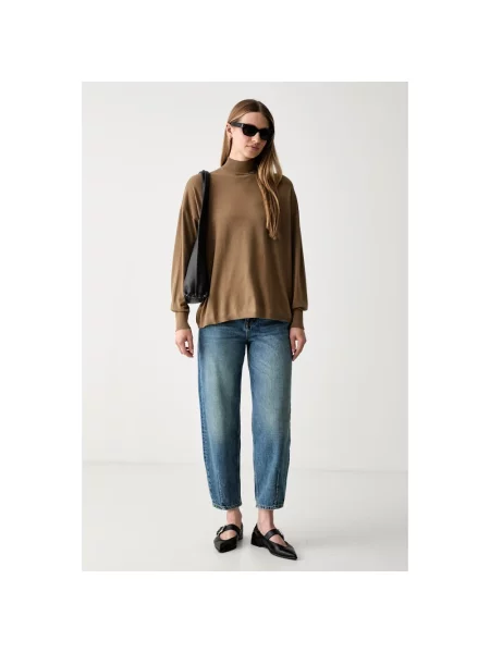 Trussardi sweter z wiskozą brązowy