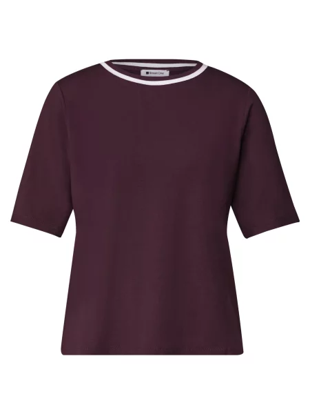 STREET ONE Tricou roșu burgundy alb