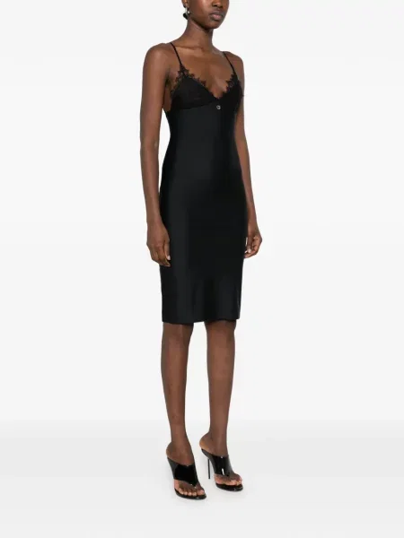 Rochie midi Coperni din dantelă cu bretele negru