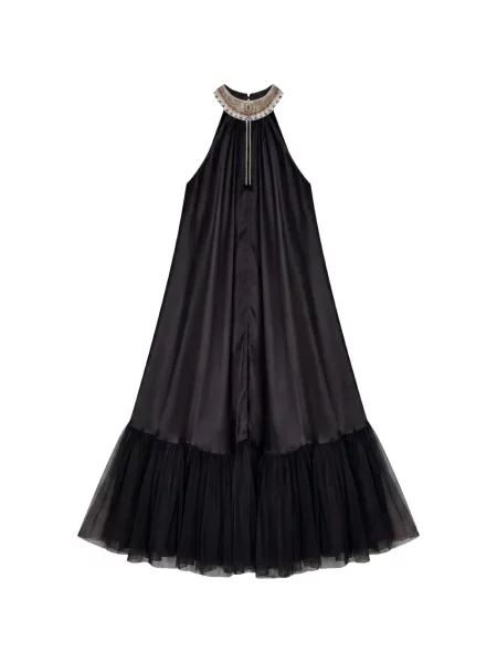 Rochie maxi Mes Demoiselles din tul negru