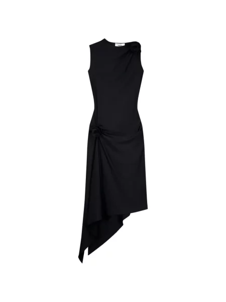 Rochie Coperni cu model floral asimetrică negru