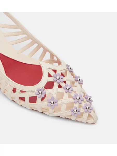 Pantofi cu toc Roger Vivier din piele slingback alb