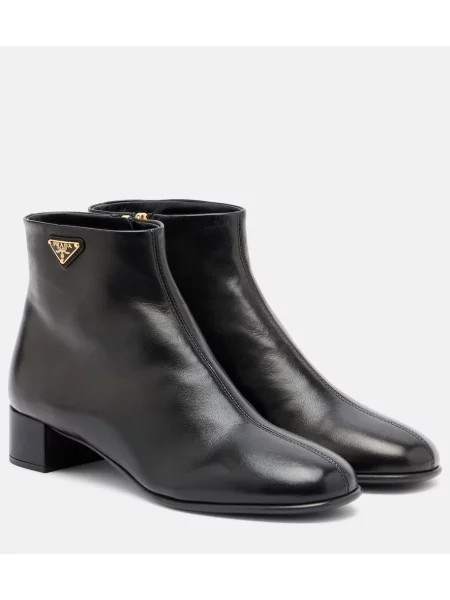 Cizme scurte Prada din piele negru