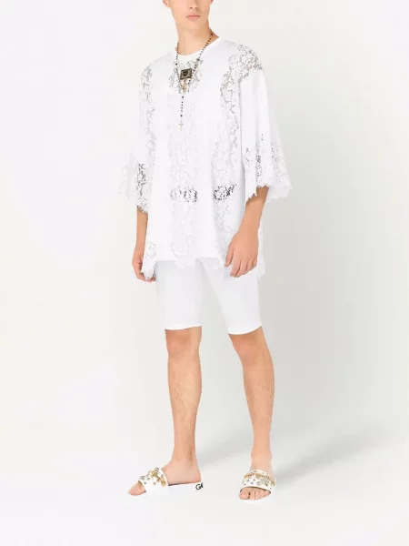 Krajkové tričko Dolce & Gabbana bílé