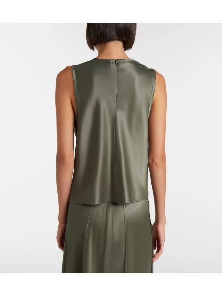 Top Vince din satin verde