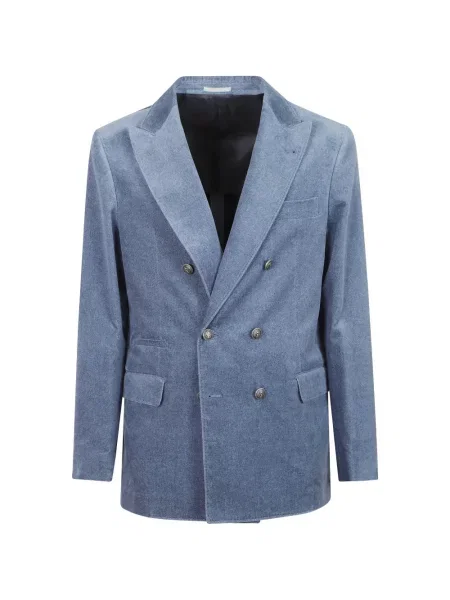 Sacou Brunello Cucinelli de catifea albastru